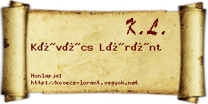 Kövécs Lóránt névjegykártya