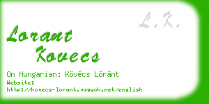 lorant kovecs business card