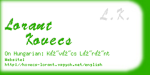 lorant kovecs business card